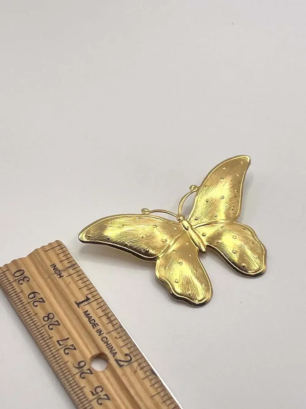 Vintage Gold Tone Butterfly Brooch Pin